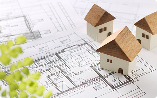 間取り図と家の模型